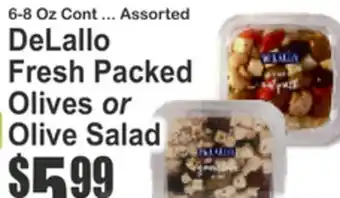 SuperFresh DeLallo Fresh Packed Olives or Olive Salad offer