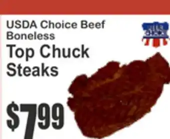 SuperFresh USDA Choice Beef Boneless Top Chuck Steaks offer