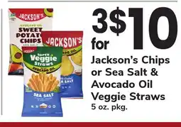 ACME Jackson's Chips or Sea Salt & Avocado Oil Veggie Straws offer