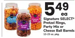 ACME Signature SELECT Pretzel Rings, Party Mix or Cheese Ball Barrels offer
