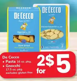 ACME De Cecco Pasta 16 oz. pkg. Gnocchi 17.5 oz. pkg offer