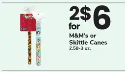 ACME M & M' s or Skittle Canes offer