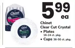 ACME Chinet Clear Cut Crystal Plates 16-24 ct. pkg. Cups 36-50 ct. pkg offer