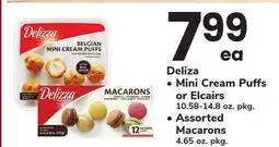 ACME Delizza Mini Cream Puffs or Elcairs 10.58-14.8 oz. pkg. Assorted Macarons 4.65 oz. pkg offer