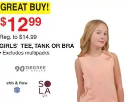 Dunham's Sports GIRLS' TEE, TANK OR BRA offer
