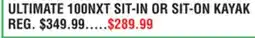 Dunham's Sports ULTIMATE 100NXT SIT-IN OR SIT-ON KAYAK offer