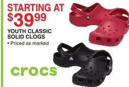 Dunham's Sports YOUTH CLASSIC SOLID CLOGS offer