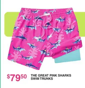 Dunham's Sports THE GREAT PINK SHARKS SWIM TRUNKS offer