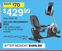 Dunham's Sports PRO-FORM 325 CSX RECUMBENT BIKE offer
