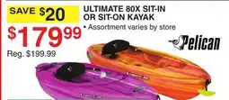 Dunham's Sports PELICAN ULTIMATE 80X SIT-IN OR SIT-ON KAYAK offer
