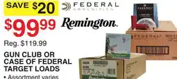 Dunham's Sports GUN CLUB OR CASE OF FEDERAL TARGET LOADS offer
