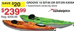 Dunham's Sports GROOVE 10 SIT-IN OR SIT-ON KAYAK offer