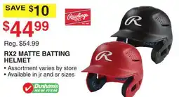 Dunham's Sports RAWLINGS RX2 MATTE BATTING HELMET offer