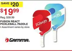 Dunham's Sports GAMMA FUSION REACT PICKLEBALL PADDLE offer