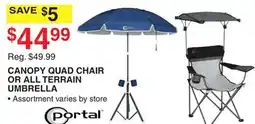 Dunham's Sports CANOPY QUAD CHAIR OR ALL TERRAIN UMBRELLA offer