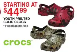 Dunham's Sports YOUTH PRINTED SOLID CLOGS offer