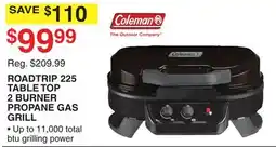 Dunham's Sports ROADTRIP 225 TABLE TOP 2 BURNER PROPANE GAS GRILL offer
