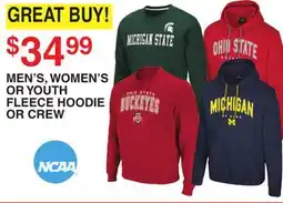 Dunham's Sports NCAA MEN'S, WOMEN'S OR YOUTH FLEECE HOODIE offer