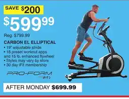 Dunham's Sports CARBON EL ELLIPTICAL offer