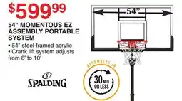 Dunham's Sports 54 MOMENTOUS EZ ASSEMBLY PORTABLE SYSTEM offer