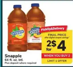 Safeway Snapple offer
