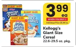 Safeway Kellogg's Giant Size Cereal offer