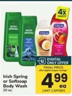 Safeway Irish Spring or Softsoap Body Wash offer