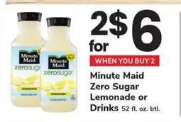 Safeway Minute Maid Zero Sugar Lemonade or Drinks offer
