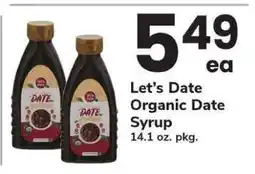 Safeway Let's Date Organic Date Syrup offer