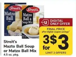 Safeway Streit's Mazto Ball Soup or Matzo Ball Mix offer