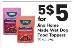 Safeway Jinx Home Made Wet Dog Food Toppers offer