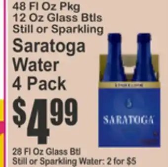 Food Universe Saratoga Water offer