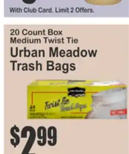 Food Universe 20 Count Box Medium Twist Tie Urban Meadow Trash Bags offer