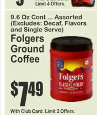Food Universe Folgers Ground Coffee offer