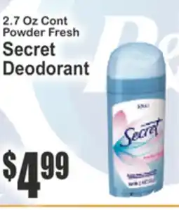 Food Universe Secret Deodorant offer