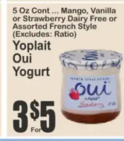 Almonte's Food Dynasty Marketplace Yoplait Oui Yogurt offer