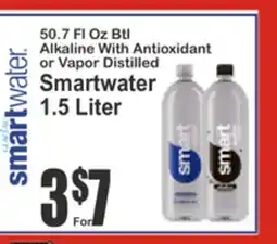 Almonte's Food Dynasty Marketplace Smartwater 50.7 Fl Oz Btl Alkaline With Antioxidant or Vapor Distilled offer