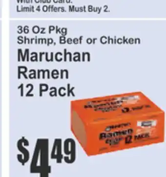 Almonte's Food Dynasty Marketplace Maruchan Ramen offer