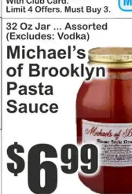 Almonte's Food Dynasty Marketplace Michael's of Brooklyn Pasta Sauce offer