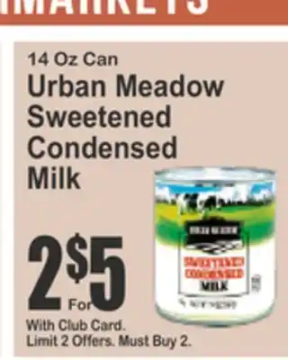 Almonte's Food Dynasty Marketplace 14 Oz Can Urban Meadow Sweetened Condensed Milk offer