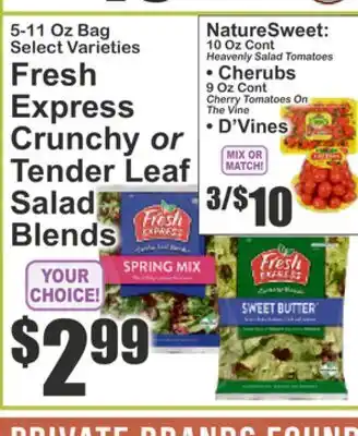 Almonte's Food Dynasty Marketplace Fresh Express Crunchy or Tender Leaf Salad Blends offer