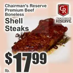 The Food Emporium Chairman's Reserve Premium Beef Boneless Shell Steaks offer