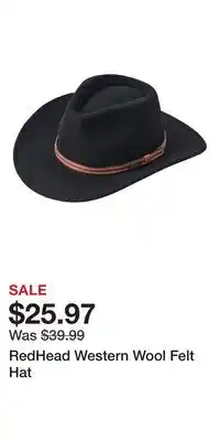 Cabela's RedHead Western Wool Felt Hat offer