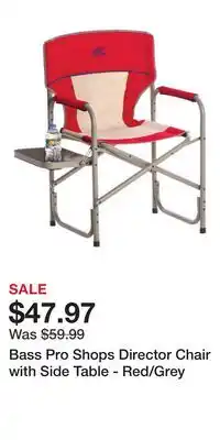 Cabela's Bass Pro Shops Director Chair with Side Table - Red/Grey offer
