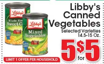 Supremo Foods Inc Libby's Canned Vegetables offer