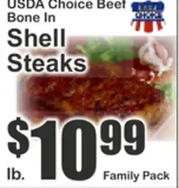 Key Food USDA Choice Beef Bone In Shell Steaks offer