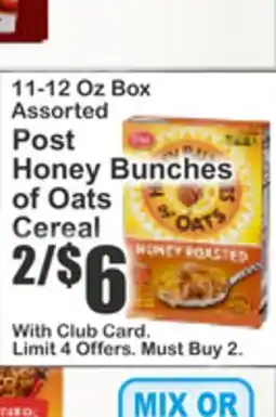 Key Food Post Honey Bunches of Oats Cereal offer