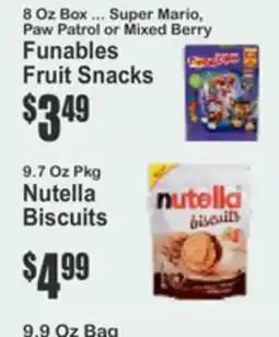 Key Food Funables Fruit Snacks, Nutella Biscuits offer