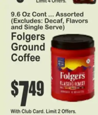 Key Food Folgers Ground Coffee offer