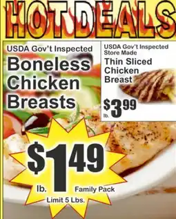 Key Food USDA Gov't Inspected Boneless Chicken Breasts offer